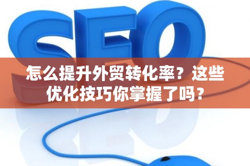 怎么提升外贸转化率？这些优化技巧你掌握了吗？