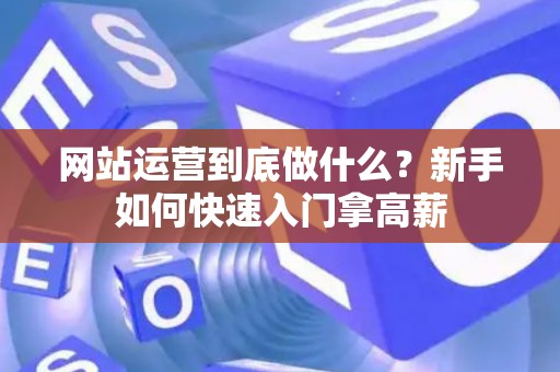 网站运营到底做什么？新手如何快速入门拿高薪