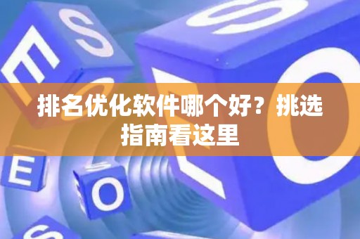 排名优化软件哪个好？挑选指南看这里