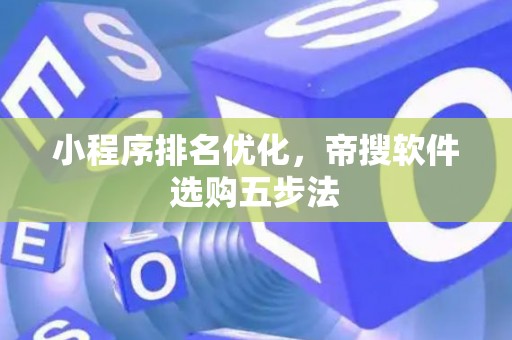 小程序排名优化，帝搜软件选购五步法