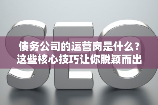 债务公司的运营岗是什么？这些核心技巧让你脱颖而出！